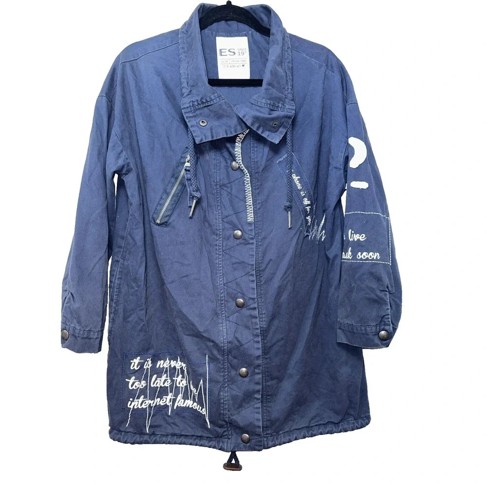 Internet Famous ES 1916‎ Embroidered Utlity Jacket Mens Sz L Gorpcore Streetwear